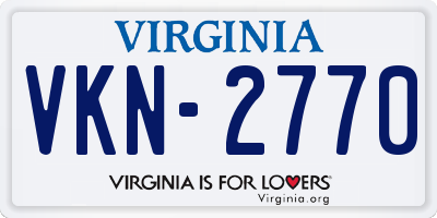 VA license plate VKN2770