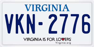 VA license plate VKN2776