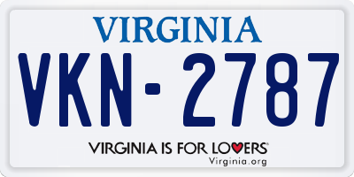 VA license plate VKN2787