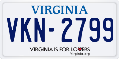 VA license plate VKN2799
