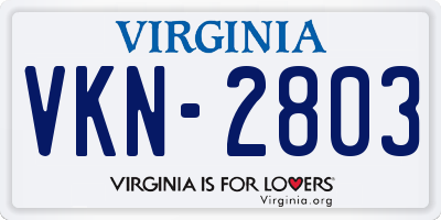 VA license plate VKN2803