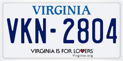 VA license plate VKN2804