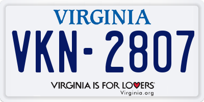 VA license plate VKN2807