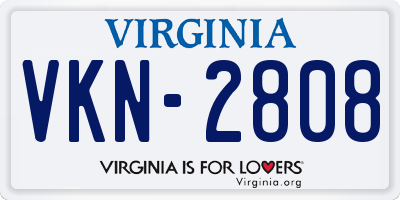 VA license plate VKN2808