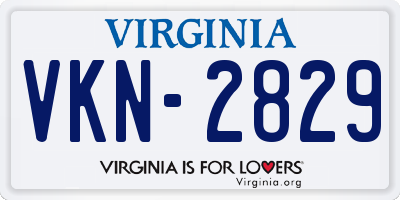 VA license plate VKN2829