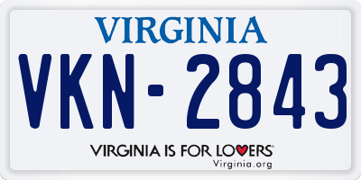 VA license plate VKN2843