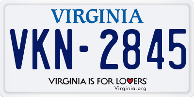 VA license plate VKN2845