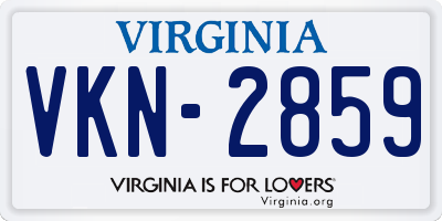 VA license plate VKN2859