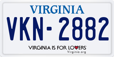 VA license plate VKN2882