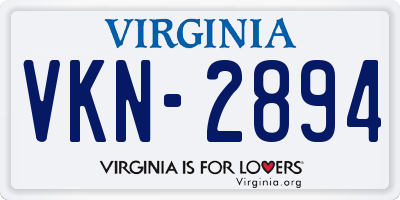 VA license plate VKN2894