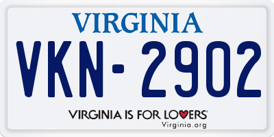 VA license plate VKN2902