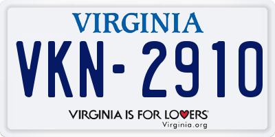 VA license plate VKN2910