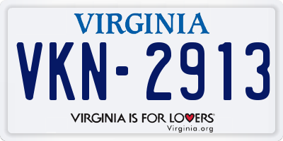 VA license plate VKN2913