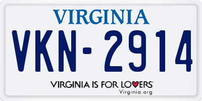 VA license plate VKN2914