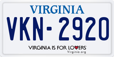 VA license plate VKN2920
