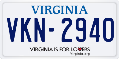 VA license plate VKN2940