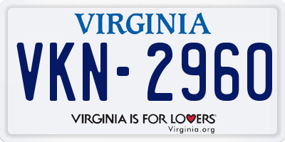VA license plate VKN2960