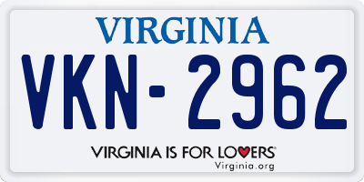 VA license plate VKN2962