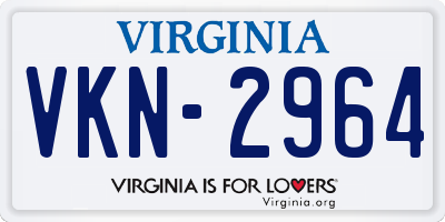 VA license plate VKN2964