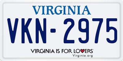 VA license plate VKN2975