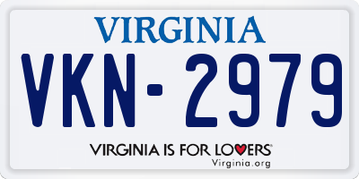 VA license plate VKN2979
