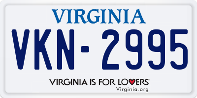 VA license plate VKN2995