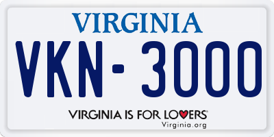 VA license plate VKN3000