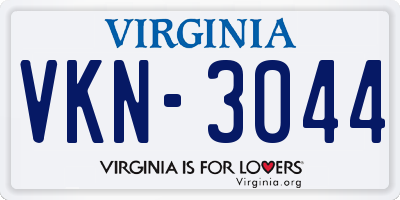 VA license plate VKN3044
