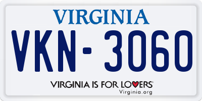 VA license plate VKN3060