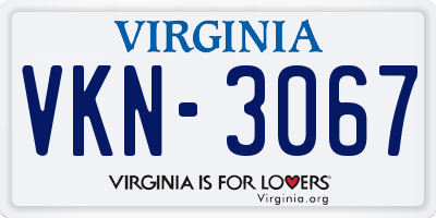 VA license plate VKN3067