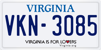 VA license plate VKN3085