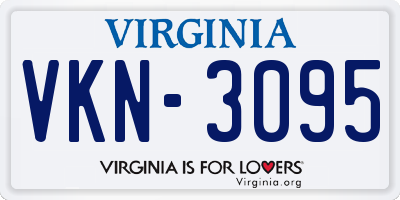 VA license plate VKN3095