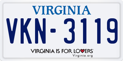 VA license plate VKN3119