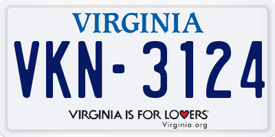 VA license plate VKN3124