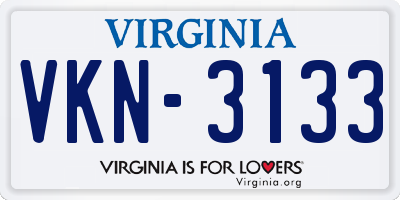 VA license plate VKN3133