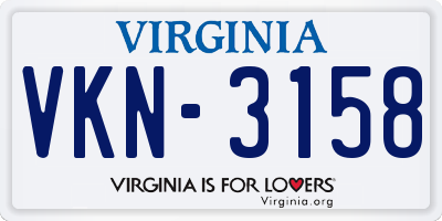 VA license plate VKN3158