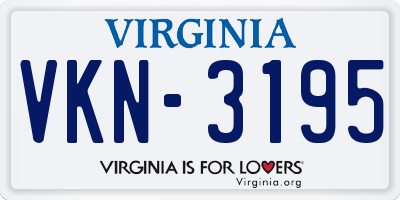 VA license plate VKN3195