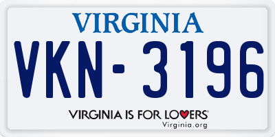 VA license plate VKN3196