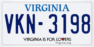 VA license plate VKN3198