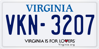 VA license plate VKN3207