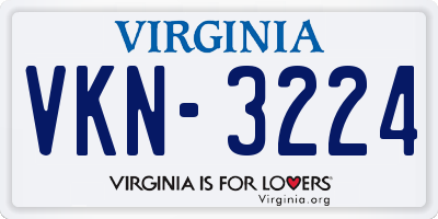 VA license plate VKN3224