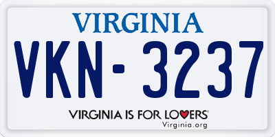 VA license plate VKN3237