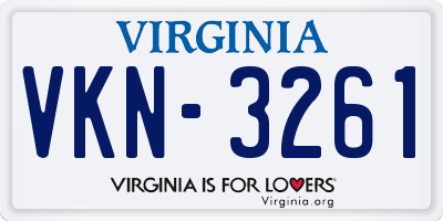 VA license plate VKN3261