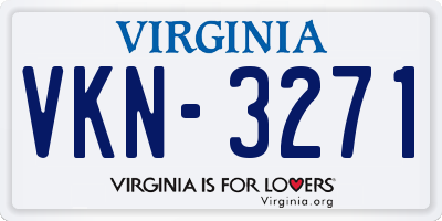 VA license plate VKN3271