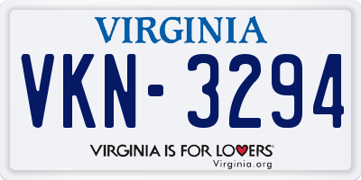 VA license plate VKN3294
