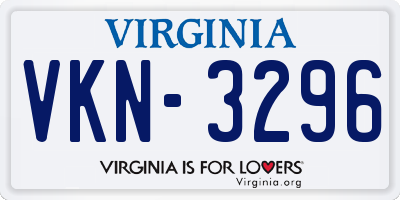 VA license plate VKN3296