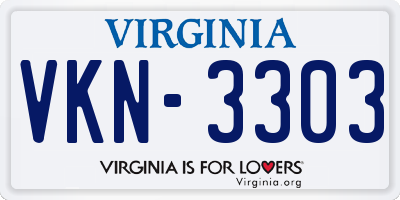 VA license plate VKN3303