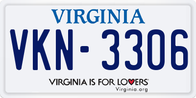 VA license plate VKN3306
