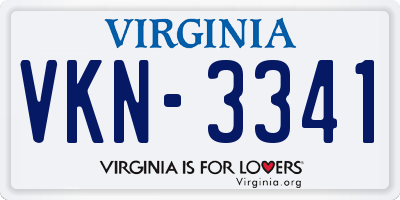 VA license plate VKN3341