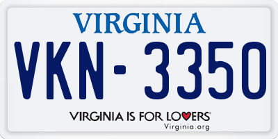 VA license plate VKN3350